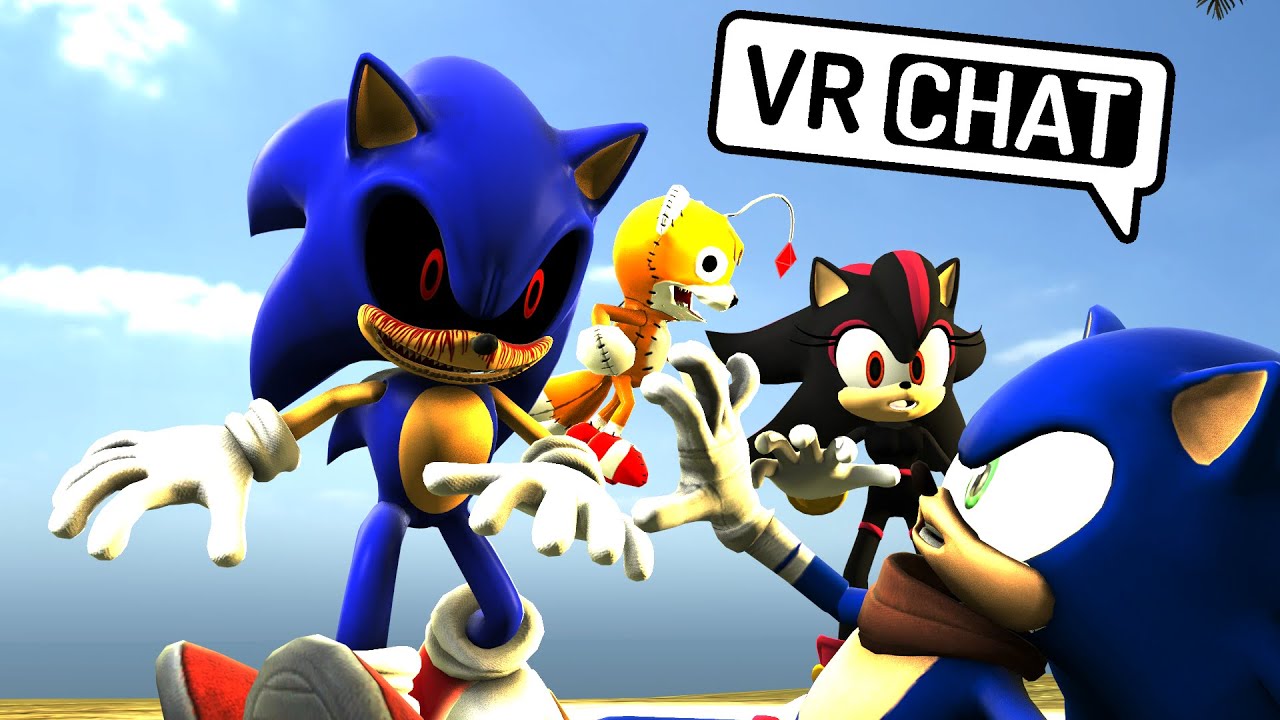 Sonic and Shadow meet Shadina at the beach VR CHAT