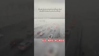 Cars getting hit by 60 mph winds in Denver, CO. #SevereWeather #trafficcam #denver