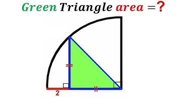 Can you find area of the Green shaded Triangle? | (Quarter Circle) | #math #maths | #geometry