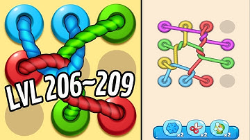 🏅 TANGLED LINE 3D: Knot Twisted 🤪 Level 206~209 🧩 Gameplay Walkthrough