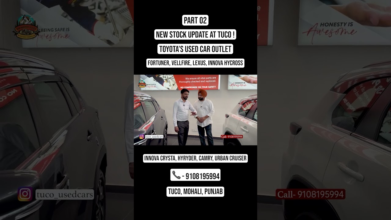 ⁣Part 02| New Stock Update At Tuco | Fortuner, Vellfire, Innova Hycross, Crysta & All At TUCO, Mohali