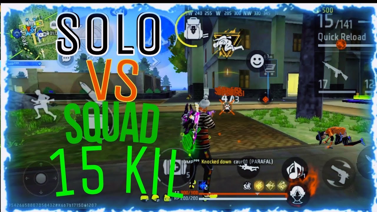Solo vs squad 15 kil M1887 + AK47 Hacker gameplay Garena free fire ...