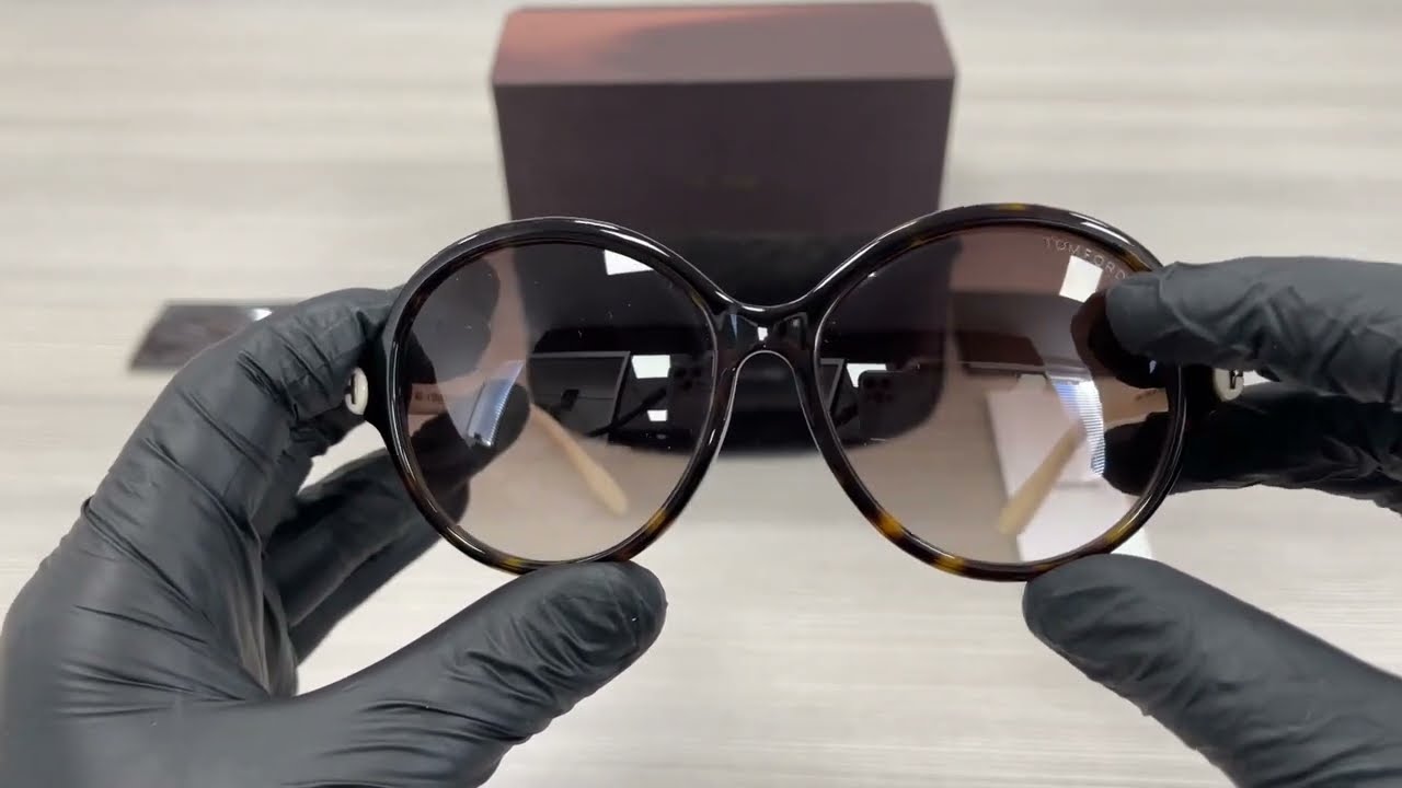 Tom Ford Milena TF343 56F Havana Ivory-Brown Gradient Sunglasses