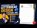 Professional Lawyer Letterhead Design in MS Word 2026 | Easy Step-by-Step | Microsoft Word Tutorial