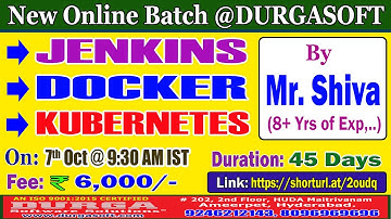 JENKINS, DOCKER & KUBERNETES Online Training @ DURGASOFT