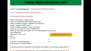 3 Years Experience Top Core Java Interview Questions Part 1