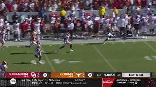 Texas 75 Yard Touchdown on opening play vs Oklahoma 2021 Red River Rivalry
