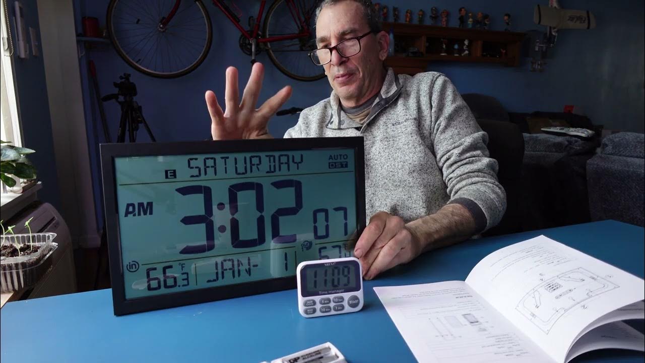 HODIK Wall Clock Atomic with Indoor Outdoor Temperature Wireless, Large