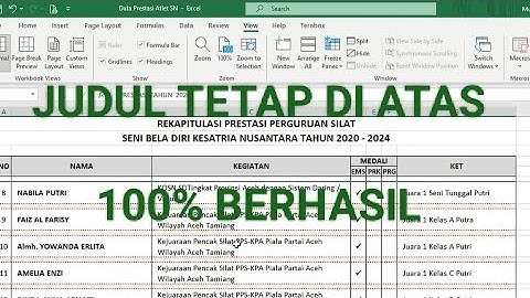 Cara Membuat Header Tidak Bergerak Saat Di Scroll Di Excel | TUTORIAL FREZEE PANES 100% BERHASIL
