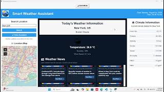 smart weather assistant with tkinter screenshot 3