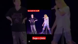 Jimin does really good at concert but suga cant handle jimin tho. #shorts #elpasobts  #sugar