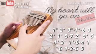 MY HEART WILL GO ON from Titanic - Celine Dion | KALIMBA COVER with NUMBERED NOTATION TABS Resimi