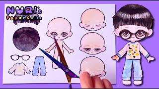 How to make a cute paper doll with changing facial expressions😌🥰😞🤣 ✸ Paper doll DIY tutorial