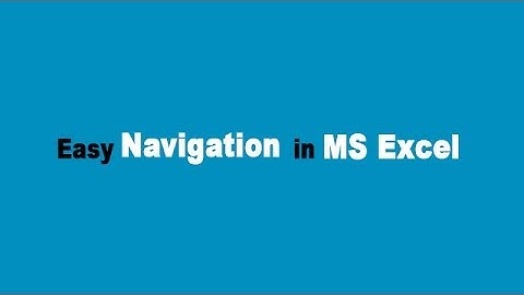 MS Excel for Beginners - Navigation based shortcuts