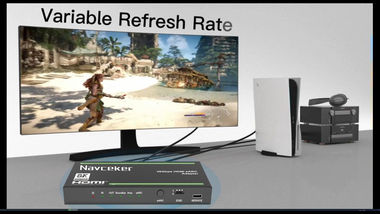 4K 120Hz HDMI 2.1 eARC Extrator de áudio 8K Splitter Dolby ATMOS PlayStation 5 XBox Sounds Systems