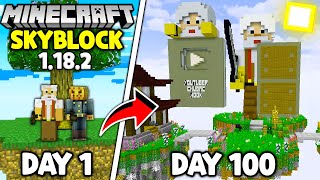 Tóm Tắt 100 Ngày Minecraft SKYBLOCK 1.18.2 Sinh Tồn Siêu Khó Cùng 2 Đồ Đệ Trong MineChu9