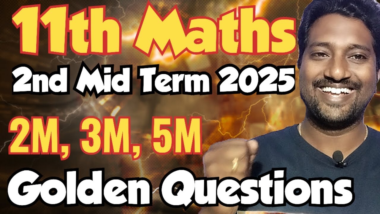 11th Maths 2nd mid term important questions 2025|Vincent Info|