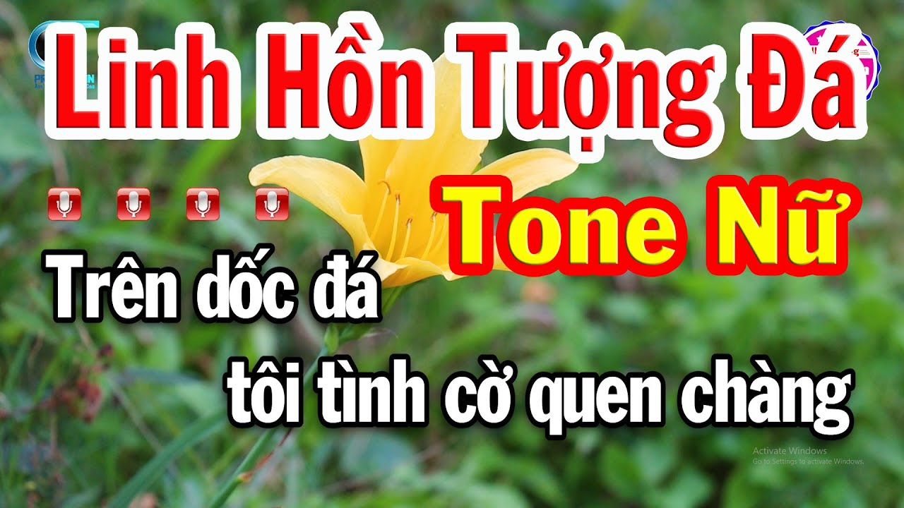 Linh Hồn Tượng Đá Karaoke Tone Nữ ( Em ) Nhạc Bolero Trữ Tình Dễ Hát | Nhạc Sống Cẩm Yến