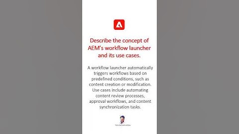 Concept of AEM’s workflow launcher and its uses #aem #aeminterviewquestions #adobeexperiencemanager