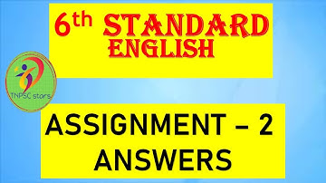 6th std English assignment 2 answers | fully