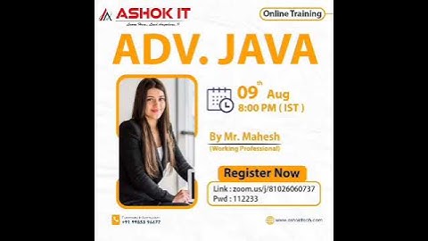 Advanced Java - New Batch | Ashok IT