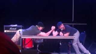 AWA 2013: Chris Sabat armwrestles a fan