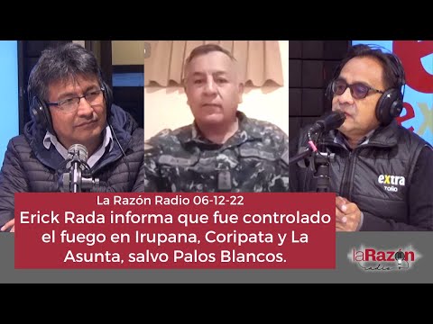 Erick Rada informa que fue controlado el fuego en Irupana, Coripata y La Asunta, salvo Palos Blancos