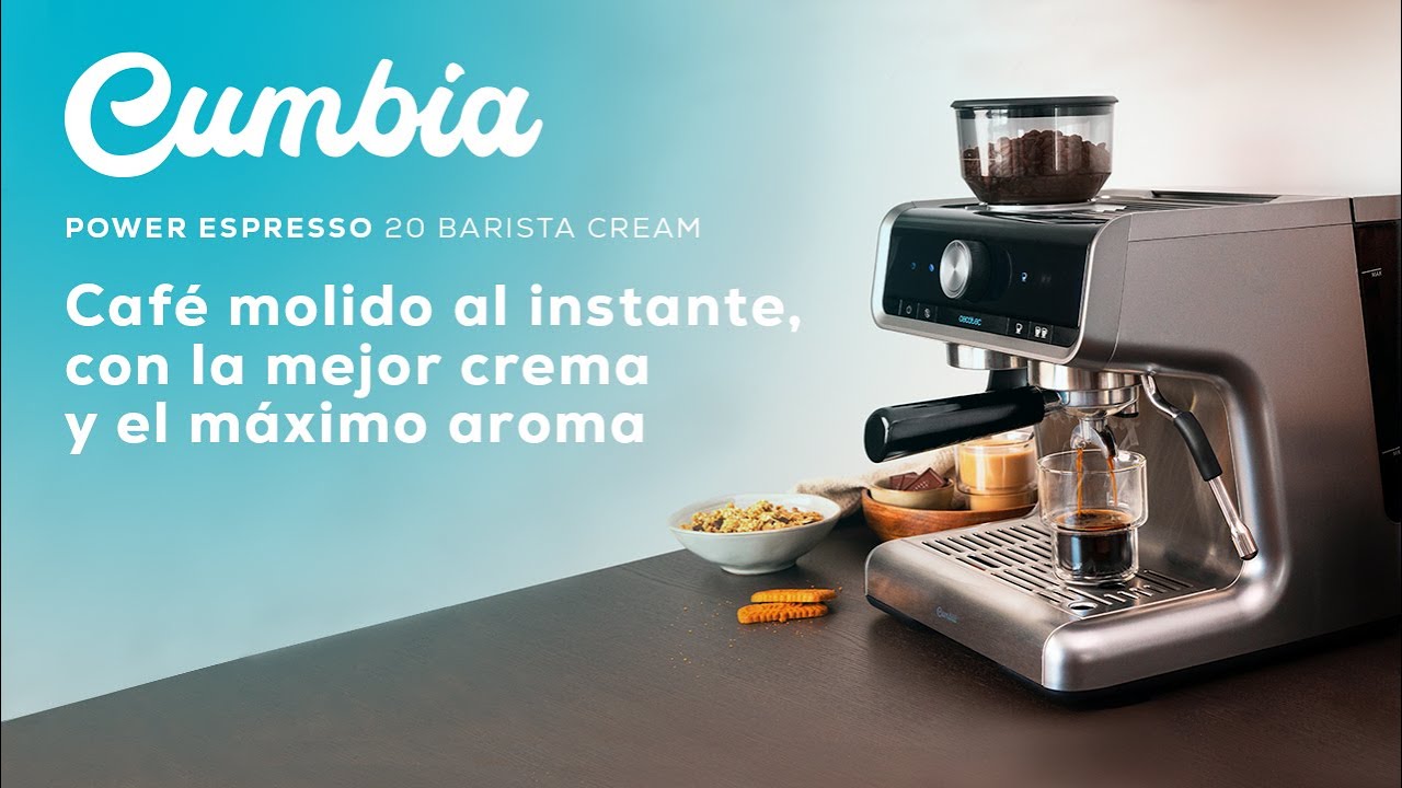 Power Espresso 20 Barista Cream Cafetera Express con Brazo con Doble Salida  Cecotec