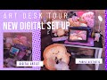 Art Desk Tour | My New PURPLE Setup | Spray Painting my monitor and accessories :)