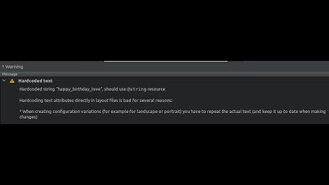 ANDROID STUDIO | WARNING - HARDCODED TEXT - Hardcoded string "x", should use @string resource | 2022