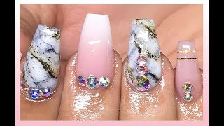 nails boomer acrylic marble