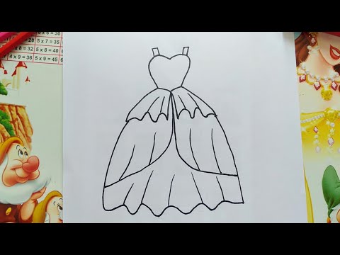 Vẽ Váy Công Chúa - Cách vẽ váy công chúa - How to draw a dress step by step