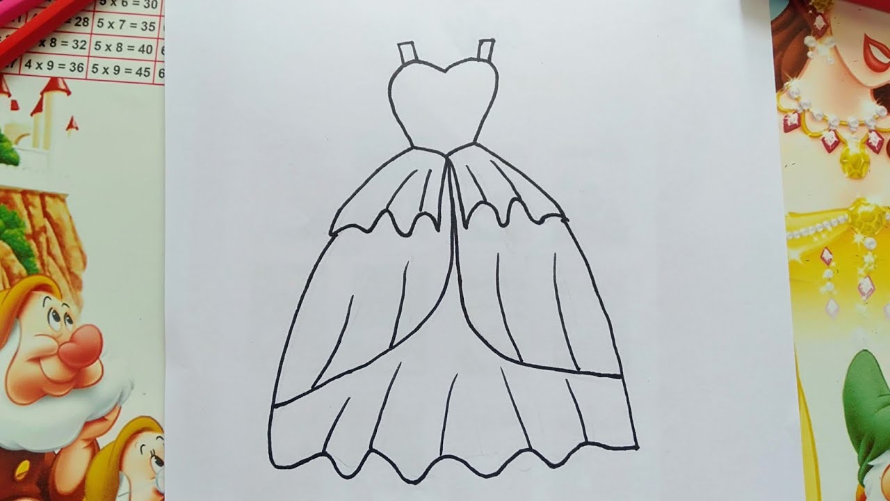 Cách vẽ váy công chúa - How to draw a dress step by step - YouTube