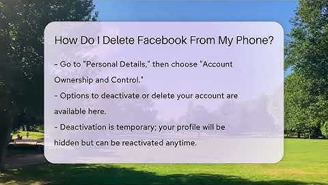 How Do I Delete Facebook From My Phone? - Everyday-Networking