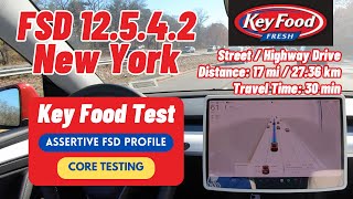 Tesla FSD Supervised v12.5.4.2 Key Food Test | ASSERTIVE FSD Driving Profile