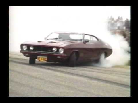 429 ci XB GT Falcon Coupe @ burnout comp in Loxton - YouTube