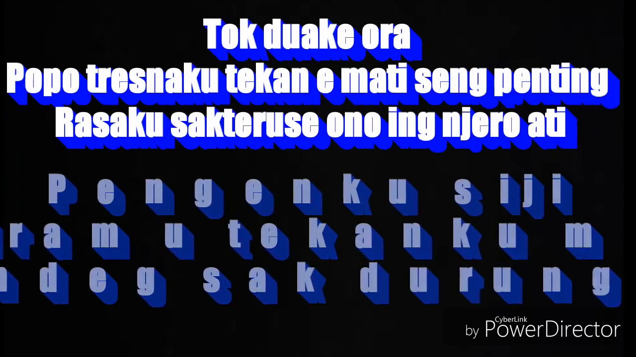 Lirik Lagu Tresno Tekane Mati