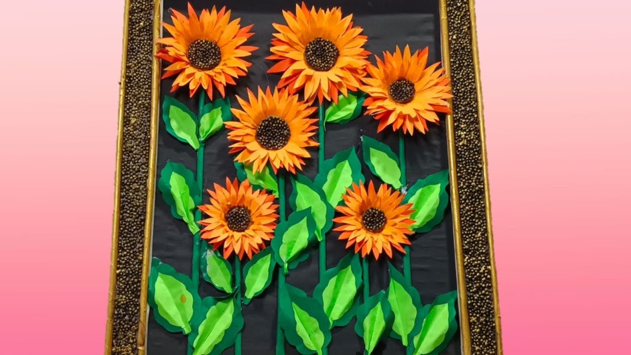 How to make flower wall decor//wall hanging flower decoration ideas