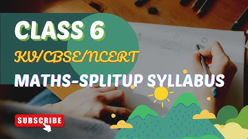 #studytime Class 6/Maths/Splitup Syllabus /KV/NCERT/CBSE @sathyahealthandwellness