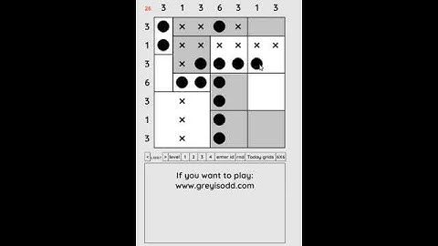 Grey is Odd - Today grids. Solution level 3 7X7 dated 07-24-2024 #logicpuzzles #logicgames  #games
