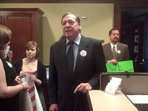 Confronting Sen. Eichelberger