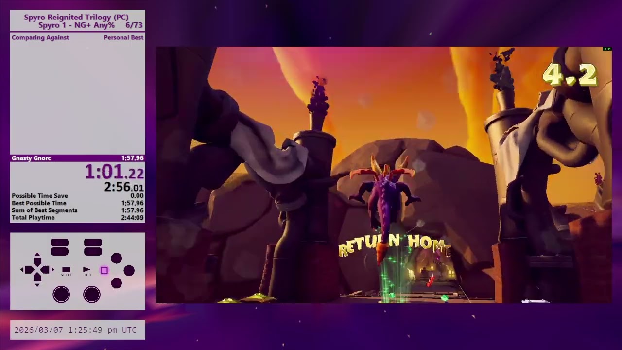 Tied WR - Spyro 1 RT - NG+ Any% - 1:54 Loadless