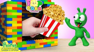 Pea Pea Builds a Popcorn Vending Machine with Lego Toys - Kid Learning - PeaPea Cartoon