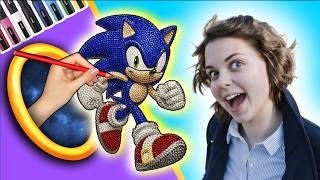 I Drew Sonic the Hedgehog… Then RUINED It with Rhinestones?! 😱