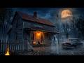 Haunted House in Dark Forest 🌕 | Ghosts, Full Moon & Spooky Halloween Night Ambience
