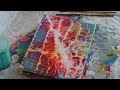 Как сделать квадратные ячейки в акриловой заливке. Acrylic fluid pouring. Square cells.