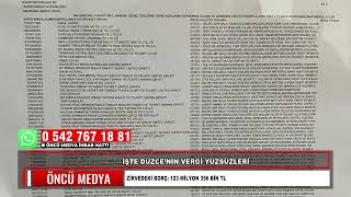 İşte Düzceni̇n Vergi̇ Yüzsüzleri̇, Zi̇rvedeki̇ Borç 123 Mi̇lyon 356 Bi̇n Tl