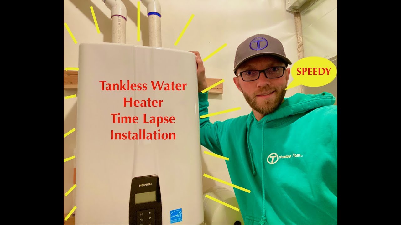 Tankless water heater install. My buddy has to take it off so I used flex  lines. Also the condensation drips where we want it so I didn't add pvc.  Should I put