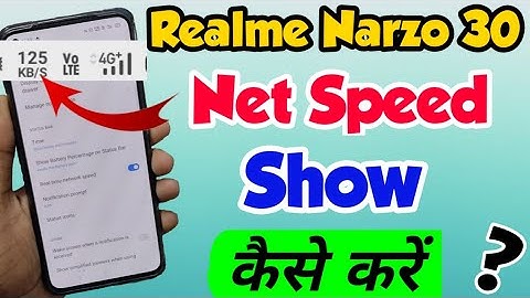 Realme Narzo 30 mein Net Speed kaise Show Kare | How to enable Net Speed Setting in Realme Narzo 30