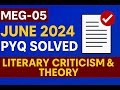 MEG-05 | June 2024 PYQ Solved 🔍 | Literary Criticism &amp; Theory | IGNOU Exam Solution with Explanation
